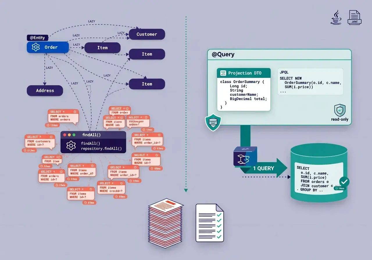 Projection queries for read-only operations