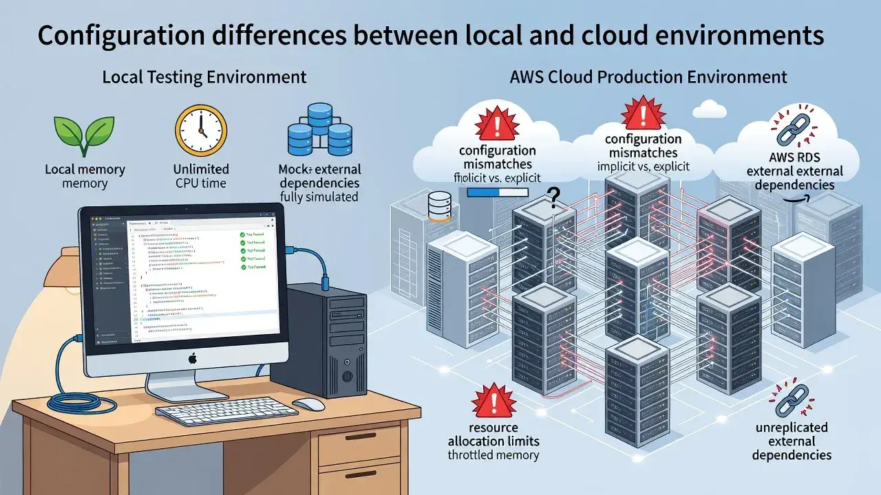 Configuration differences between local and cloud environments